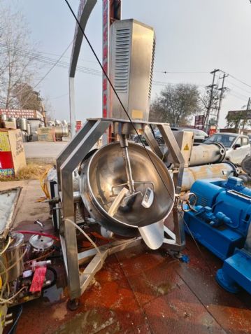 转让二手行星炒锅 一台容积200L燃气加热半自动行