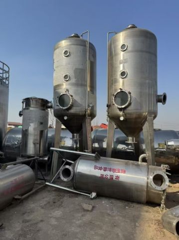 转让二手浓缩蒸发器 一套双效3000升食品级浓缩蒸